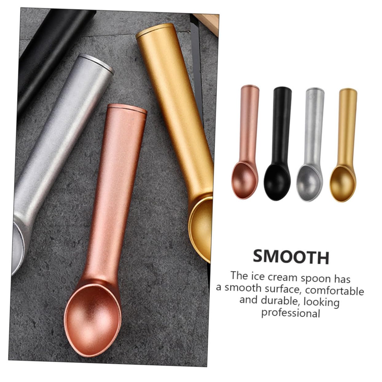 VALICLUD 4pièces Cuillère à Glace Multifonctionnelle Aluminium Cuillère à Fruits Et Pastèque Pratique Pour Cuisine Pâtisserie