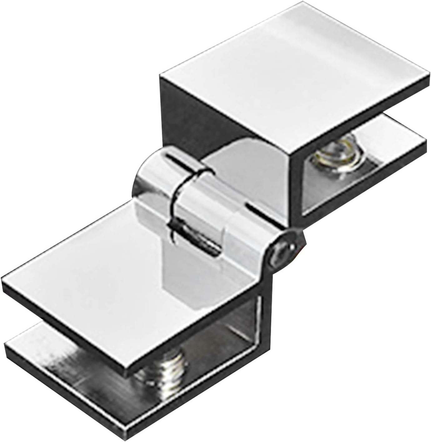 90Degree Glass Door Hinges Bilateral Glass Clamp Punching-Free Cabinet Door Hinge Easy Install Bathroom Furniture Door Hinges