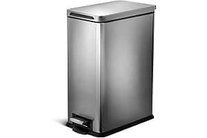 Space-Saving Stainless Steel Step Trash Can