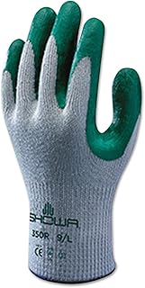 SHOWA 350L-09 Atlas Fit 350 Nitrile-Coated Gloves, Large, Green/Gray (Pack of 12)
