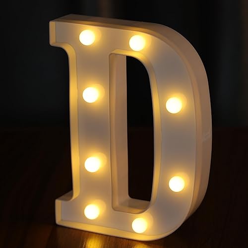 Miniatura 70 de Letras iluminadas, letras con luces LED de 26 alfabetos, letras iluminadas decorativas, letras de marquesina LED que funcionan con pilas para Luz