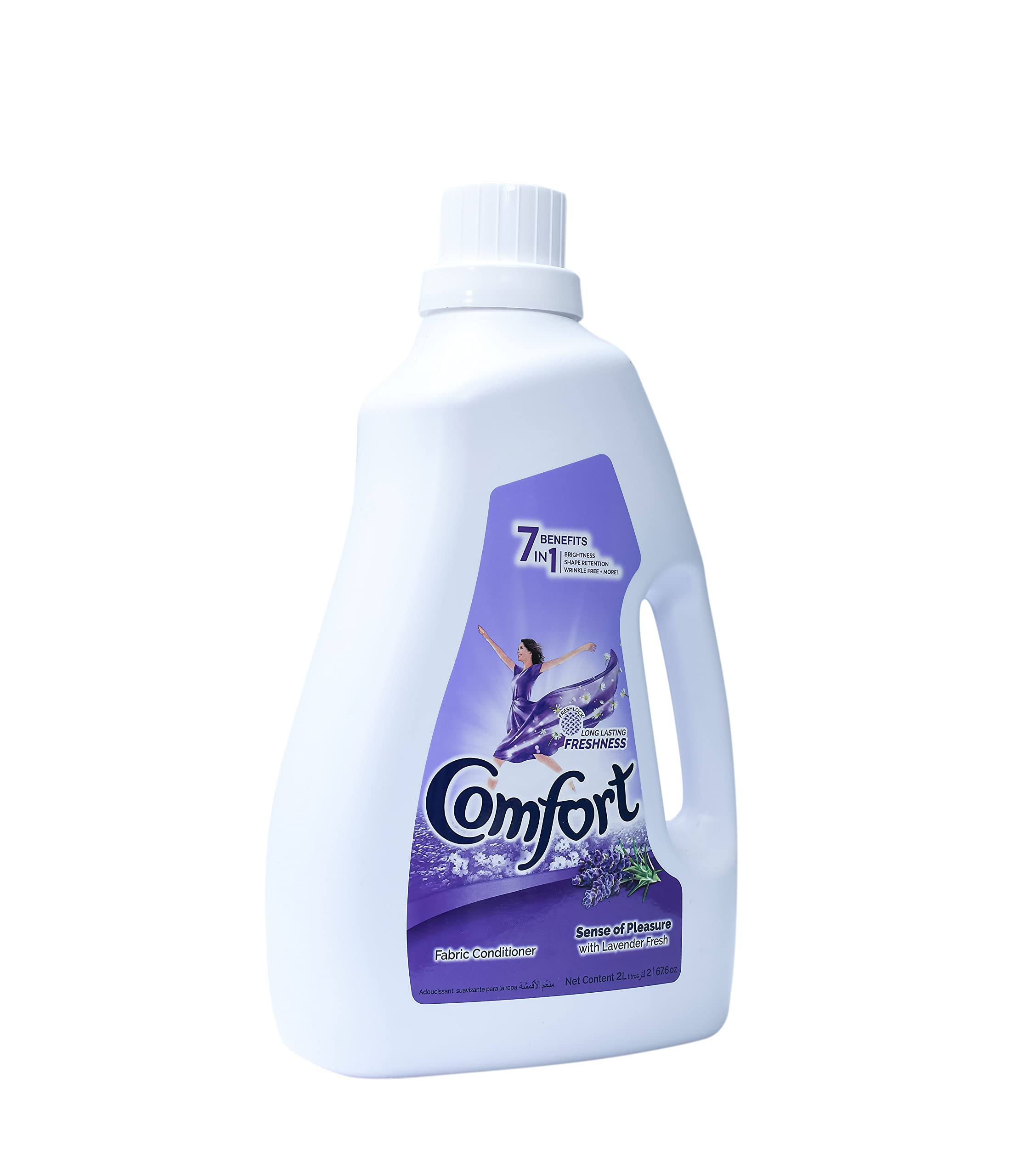 ComfortSense of Pleasure with Lavender Fresh Fabric Conditioner Long Lasting Freshness 7 Benefits in 1 (Imported 2 Litre)