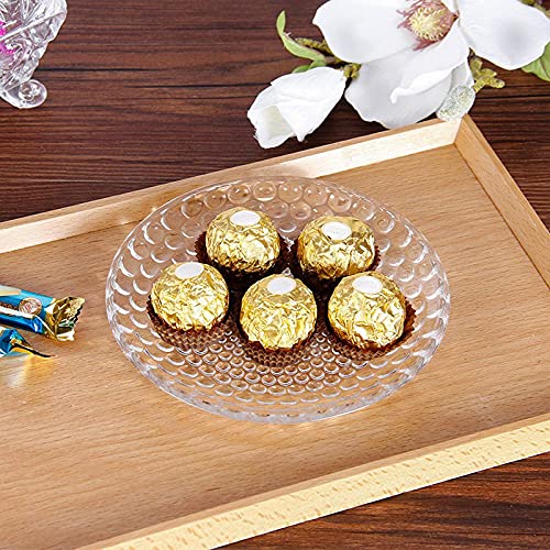 Sizikato 4Pcs Clear Glass Snack Plate, 6-Inch Dried Fruit Plate Dessert Plate For Home And Ktv #TOP3