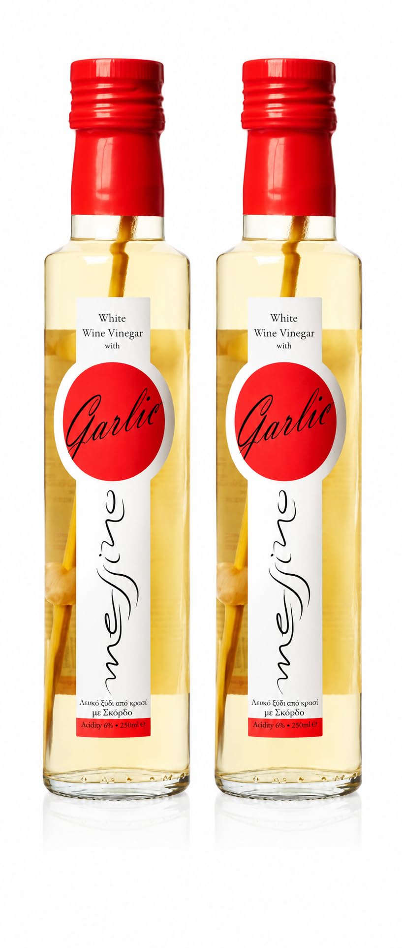 Messino Greek White Wine Vinegar with Garlic – 2 x 250ml