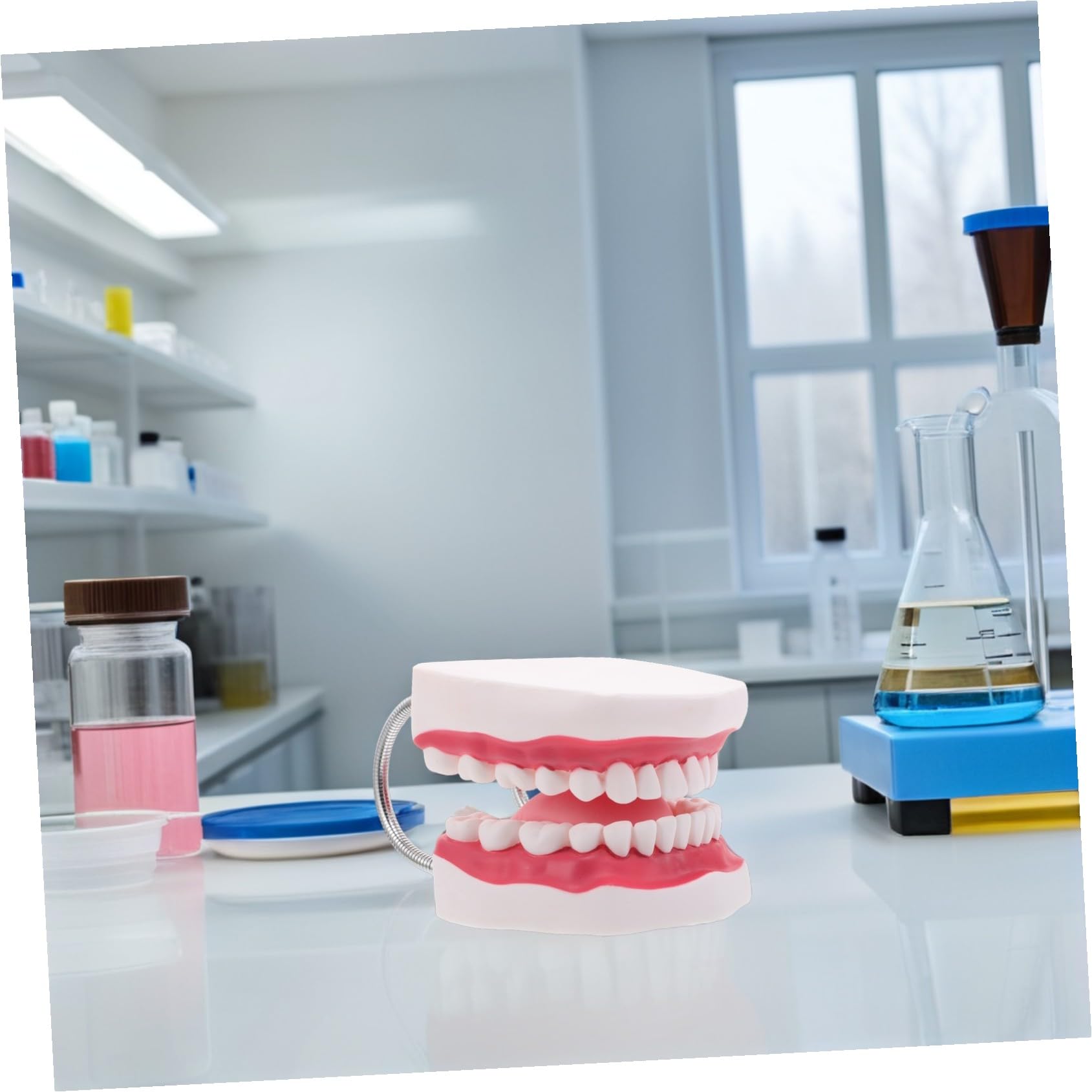 Modello Dentiera Ingrandito Lingua e Gengive per Pratica e Didattica Riproduzione Realistica Bocca Umana Portatile e Resistente per Studio Odontoiatrico e Formazione