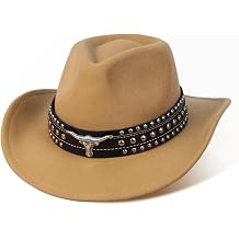 Cowboy Hat for Men & Women - Western Sun Hat with 2 Interchangeable Bands, Wide Brim Outdoor Ranch Hat