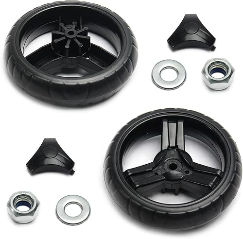 Yinpecly 2 rodillos de rueda de una sola rueda de 5.12 pulgadas de diámetro, color negro, compatible con cochecitos y bicicletas para niños