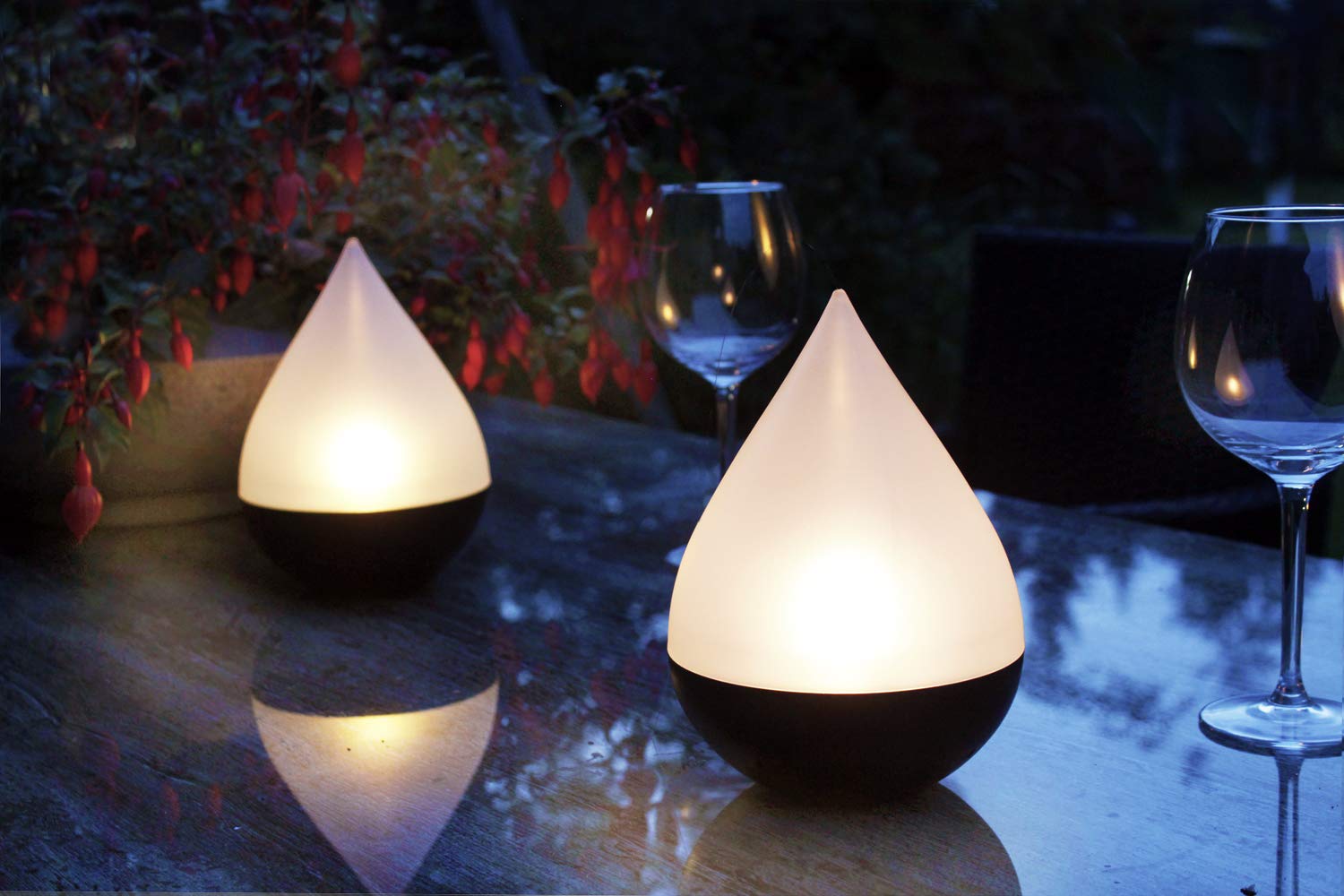 Arnusa Zonnelamp druppel om op te hangen of neer te zetten, set van 2, tafellamp, tuinlamp, solarlamp