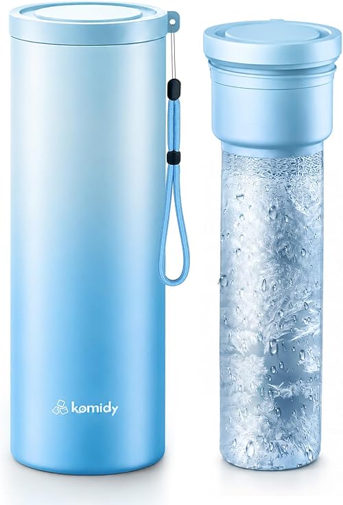氷嚢 ミニアイスパック 【2026最新仕様&真空断熱 20時間持続】 氷のう 熱中症対策 グッズ 魔法瓶構造 アイシング 150ml 冷たさキープホルダー付き 氷のう スポーツ 暑さ対策 持ち運び 結露なし 水漏れ防止 繰り返し利用 冷却グッズ 冷温スティック ひんやり 冷やす 通学 通勤 屋外作業 アウトドア ギフト ブルー氷嚢 ミニアイスパック 【2026最新仕様&真空断熱…
