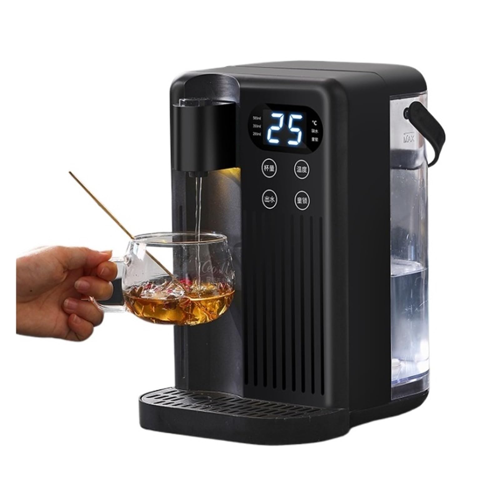 Eretyret Black 3L Instant Hot Water Dispenser With Child Lock Adjustable 12 Temperature Fast Heating Antislip Boiler Warmer For Table Top Quiet Operation(Black)