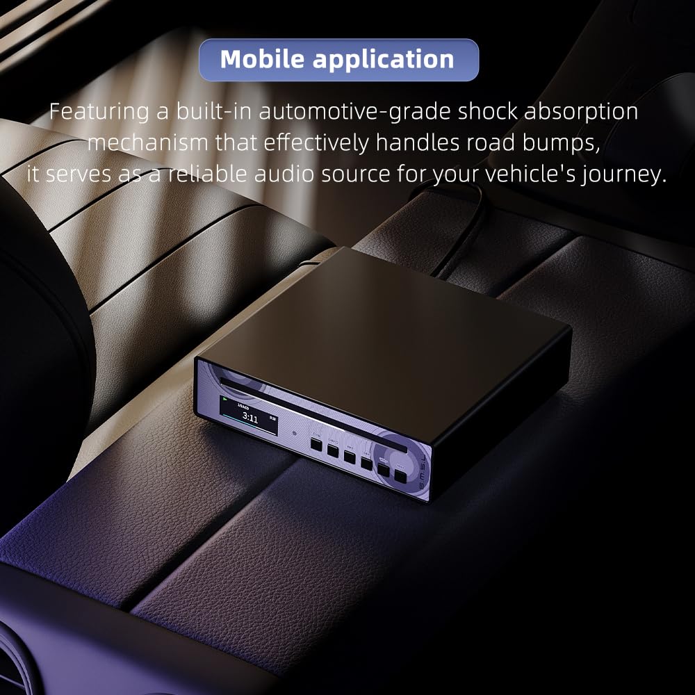 SMSL PL100PRO - Reproductor de CD, RCA/óptico/coaxial/XLR balanceado/salida de auriculares de 3.5 + 4.4 mm, 200 mW 32Ω, 2 chips DAC CS43131 de gama alta, compatible con discos CD-R/CD-RW/MP3