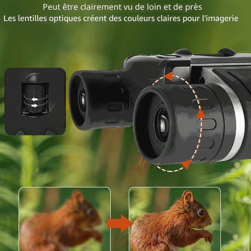 Jumelles pour Appareil Photo numérique Haute Puissance 12 x 32, Jumelles Adultes puissante avec caméra intégrée 1080p vidéo 5 MP écran LCD des Oiseaux et événements Sportifs (Noir)