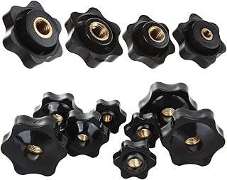 RHBLME 48PCS M4 M6 M8 M10 Star Knobs Male Thread Clamping Knob Screw Hand Tightening Knob Quick Removal Replacement Parts, Plastic Female Thread Nut Clamping Knob Grip Assortment Kit