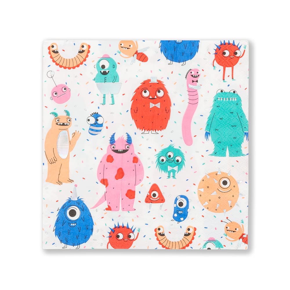 Daydream Society Little Monsters Large Paper Party Napkins, Pack of 16