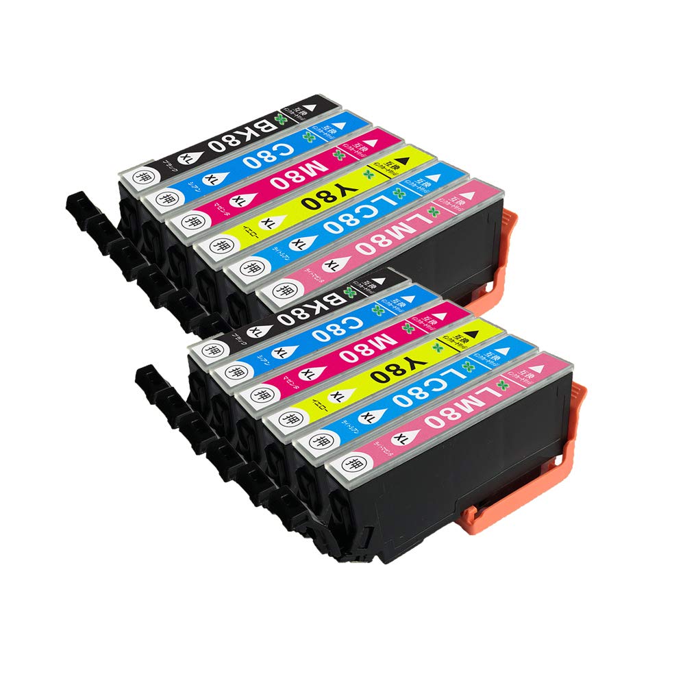 Amazon.co.jp: エプソン 用 IC6CL80L (BK/C/M/Y/LC/LM) 全色増量 6色