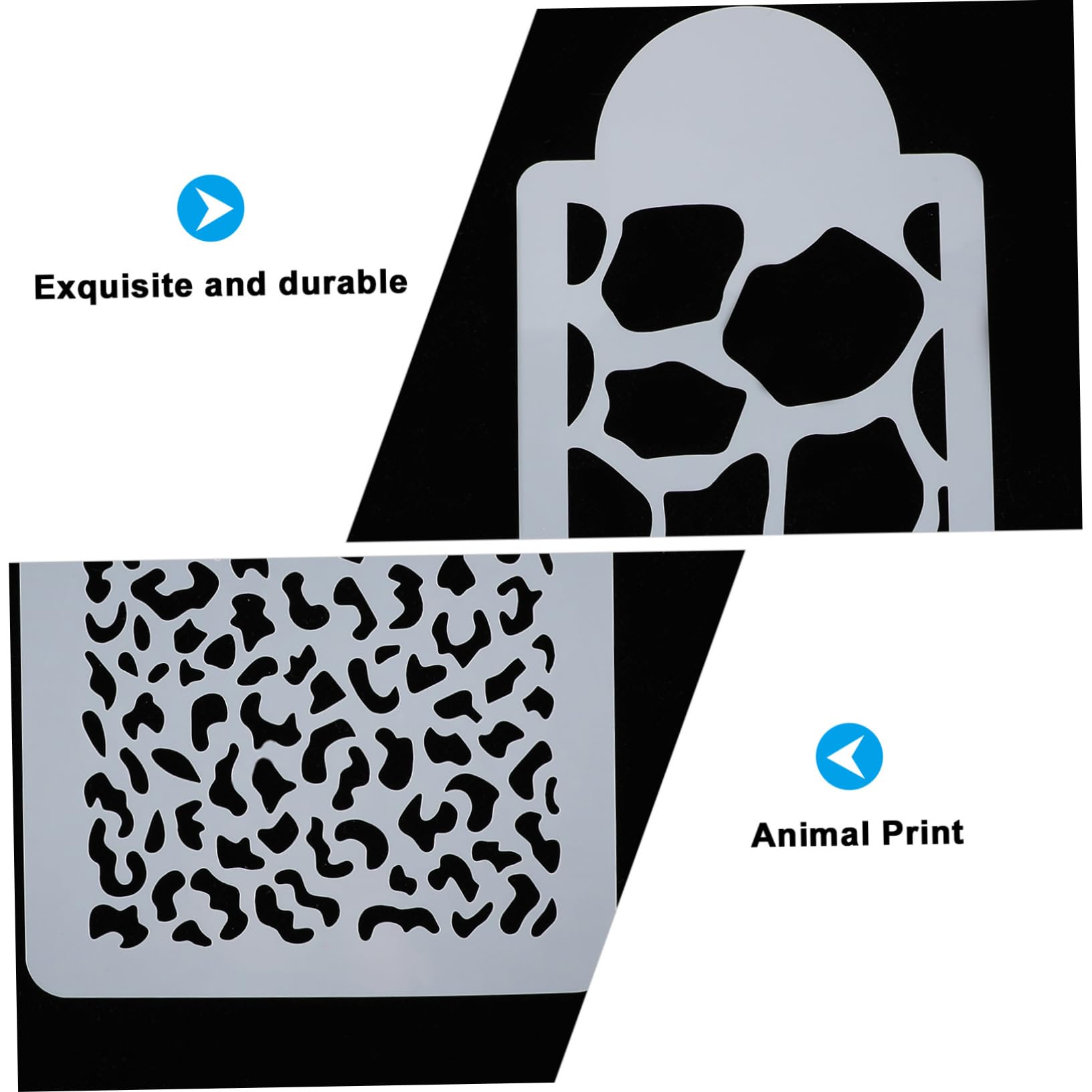 SHINEOFI 6sets Modelli Di Stencil Per Torte Con Stampa Di Animali Leopardo e Mucca Per Decorazioni Fai Te e Artigianato Creativo