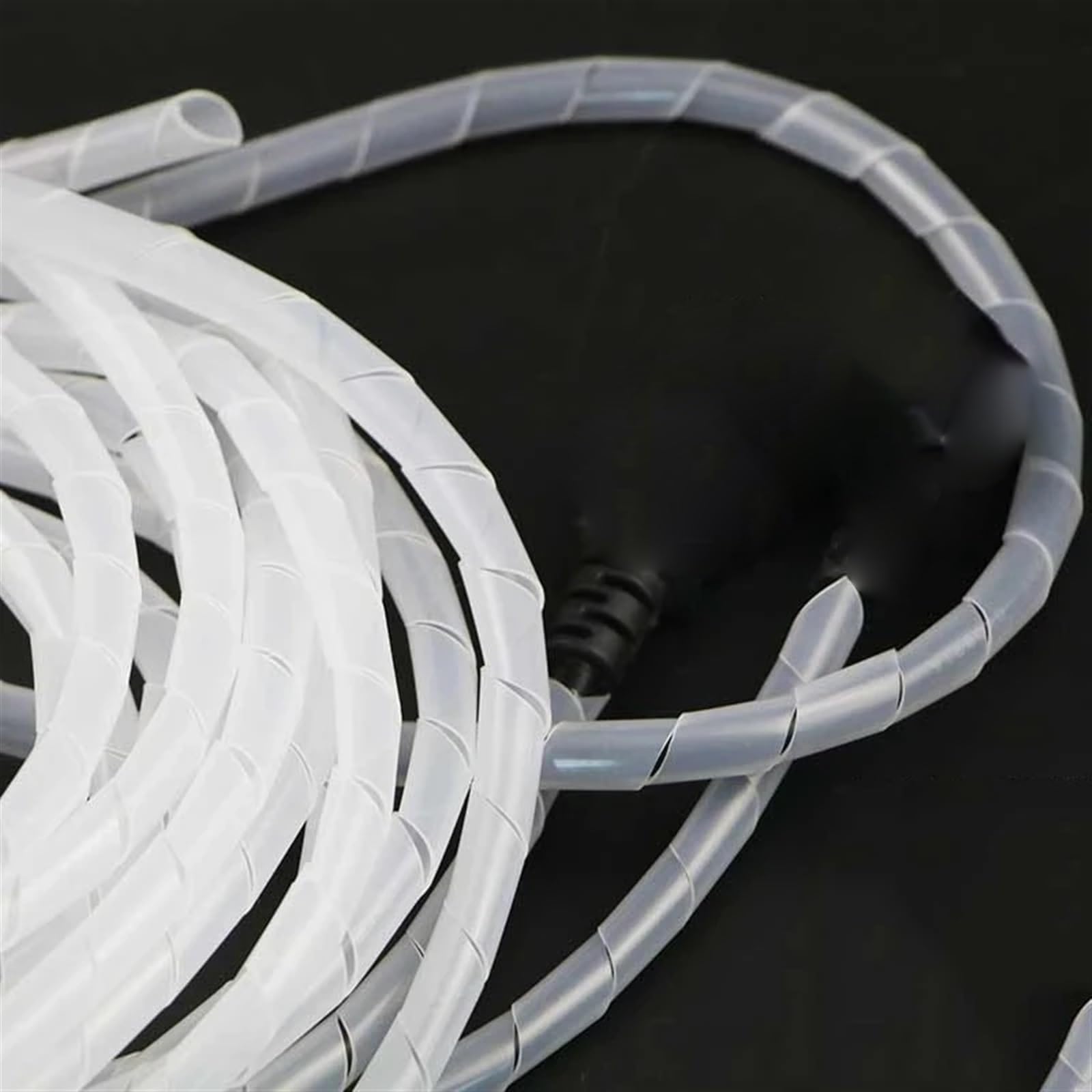 Tubo enrollador de Cables, Manguito Flexible for gestión de Cables en Espiral, 5 Metros(Black,14mm Inside Diameter)