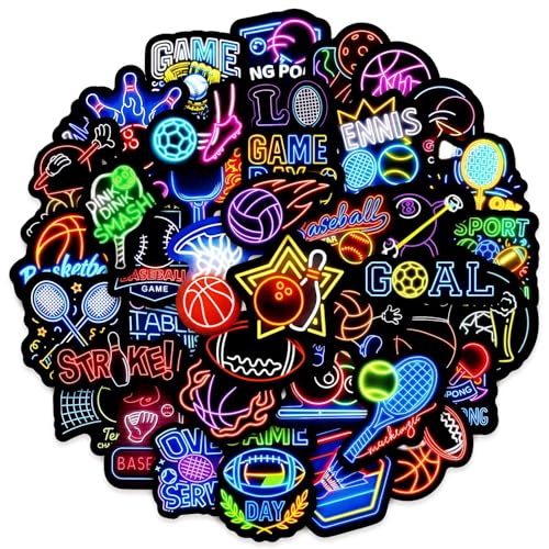 Pegatinas de bolas de neón para ordenador portátil (50 unidades), regalo para niños, adolescentes y adultos, categoría de bolas de vinilo impermeables para automóviles, motocicletas, bicicletas
