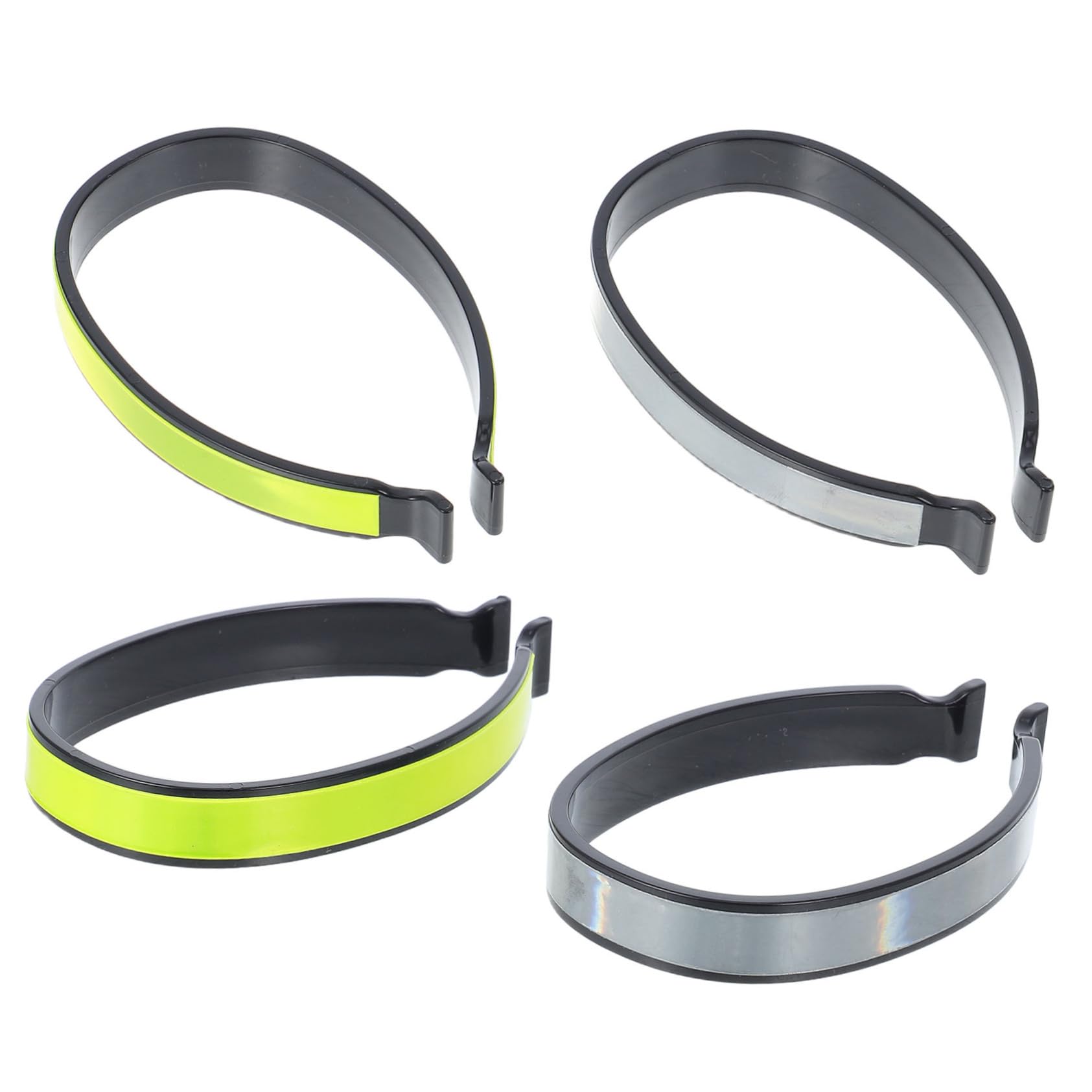 Yardwe 4pcs Reflective Bike Ankle Bands Elastic Pant Leg Clips for Cycling High Visibility Safety Gear for Night Riding Comfortable Fit for Outdoor Biking Activities