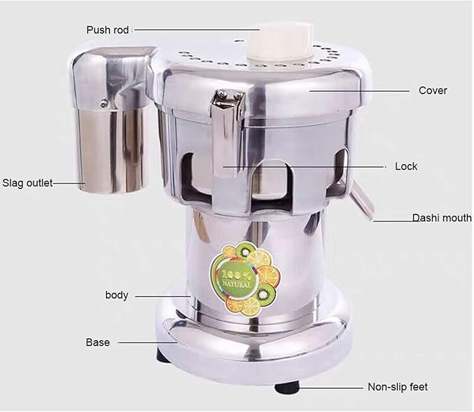 Extractor de Jugos Prensado en Frío Automático Acero Inoxidable Capacidad 80-100kg/h miniatura 4