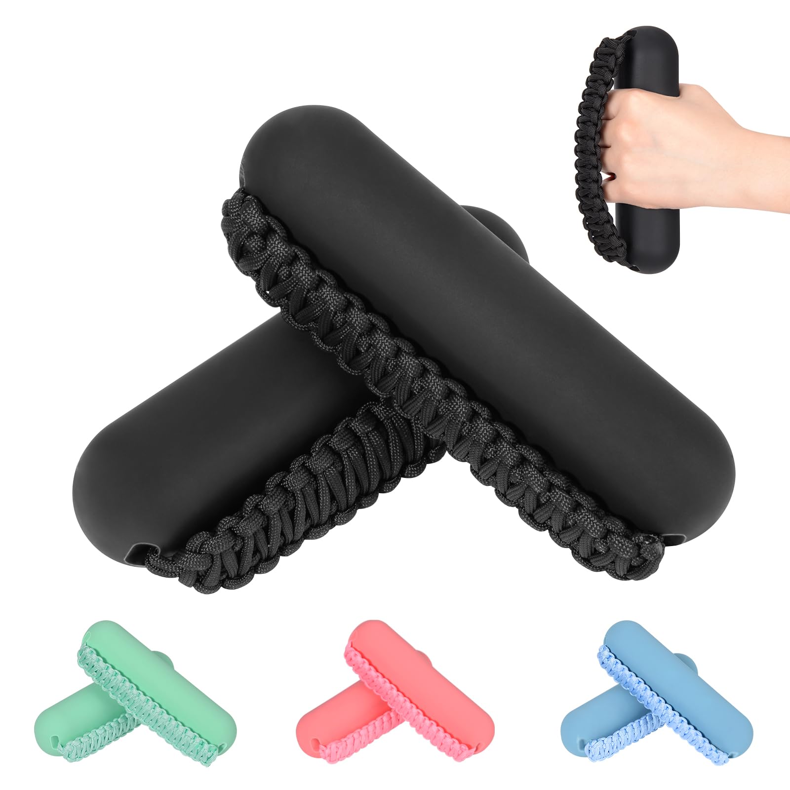BOOSTEADY Hand Weights Set for Women Men, Soft Dumbbells of 2 (2lb), Walking Weight with Hand Strap for Aerobics, Jogging, Running-Black