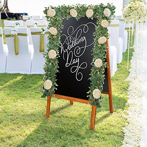 SHACOS 6 FT Artificial Eucalyptus Flower Garland Hanging Peony Flower Garland for Wedding Arch Backdrop Party Centerpiece Home Decor, Champagne - Image 4