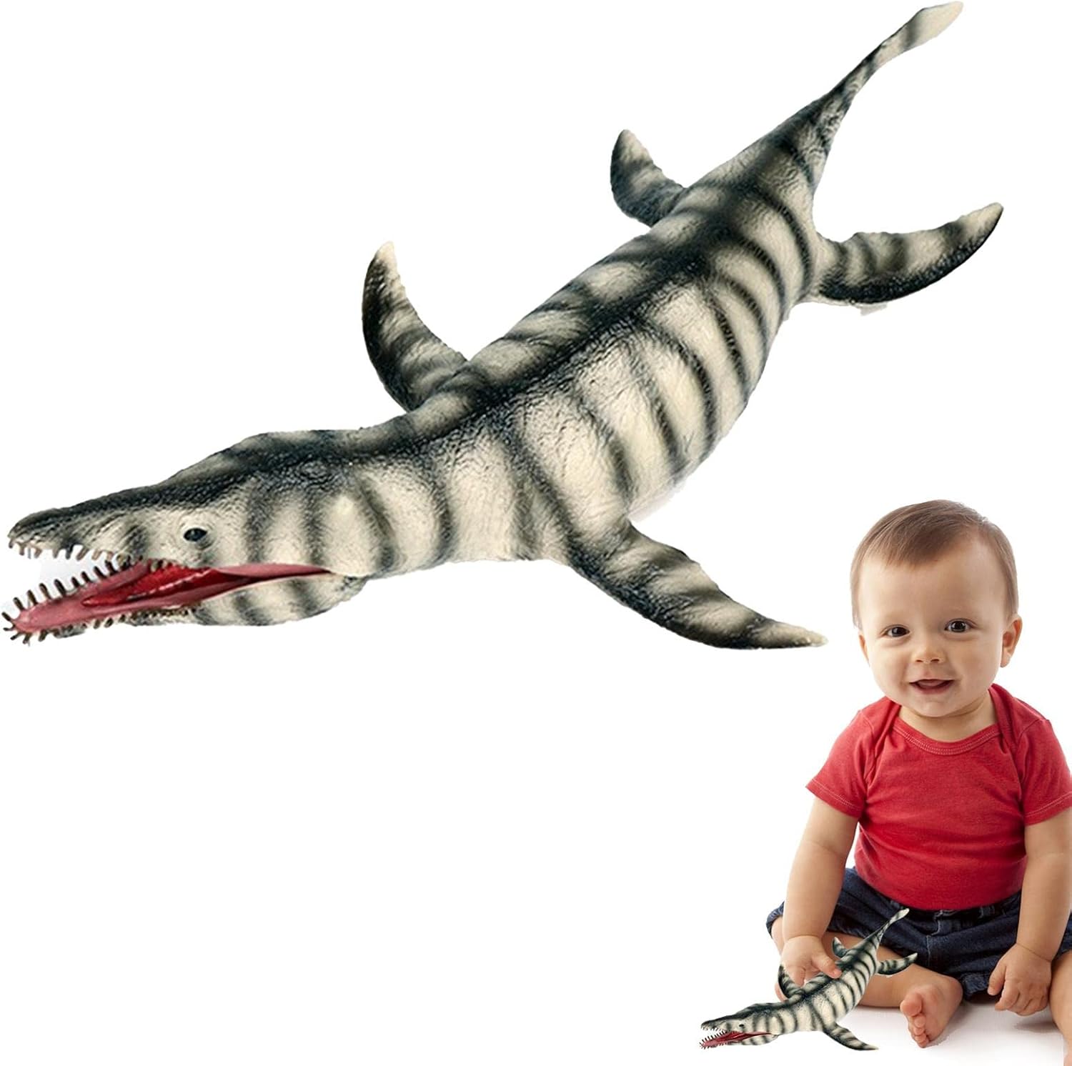 JYFanse Gran mosasaurio,Dinosaurio con Juguete de baño de mandíbula móvil | Juguetes de Dinosaurios de Agua para decoración de Tartas, colección de Juguetes, Regalo de cumpleaños