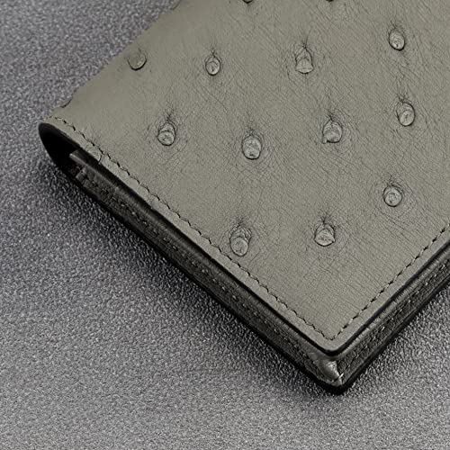 Image of HISCOW Full Grain Leather Business Card Holder Case | Minimalist EDC wallet, gusset holds 25 cards, ID window, fits folded bills, bifold profile, premium gifts for men & women