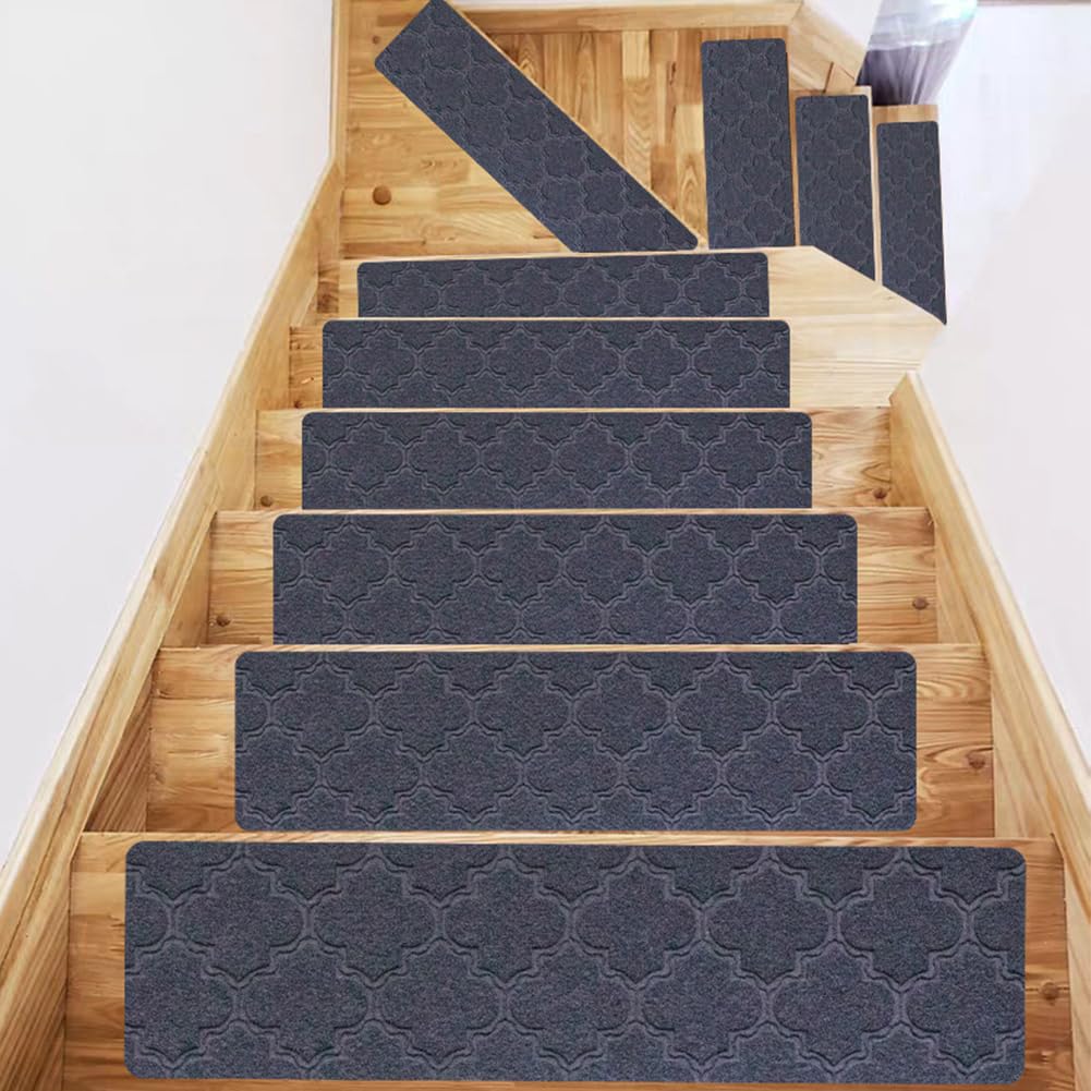Stair mats, set of 7 rectangular non-slip modern for children, elders(R)