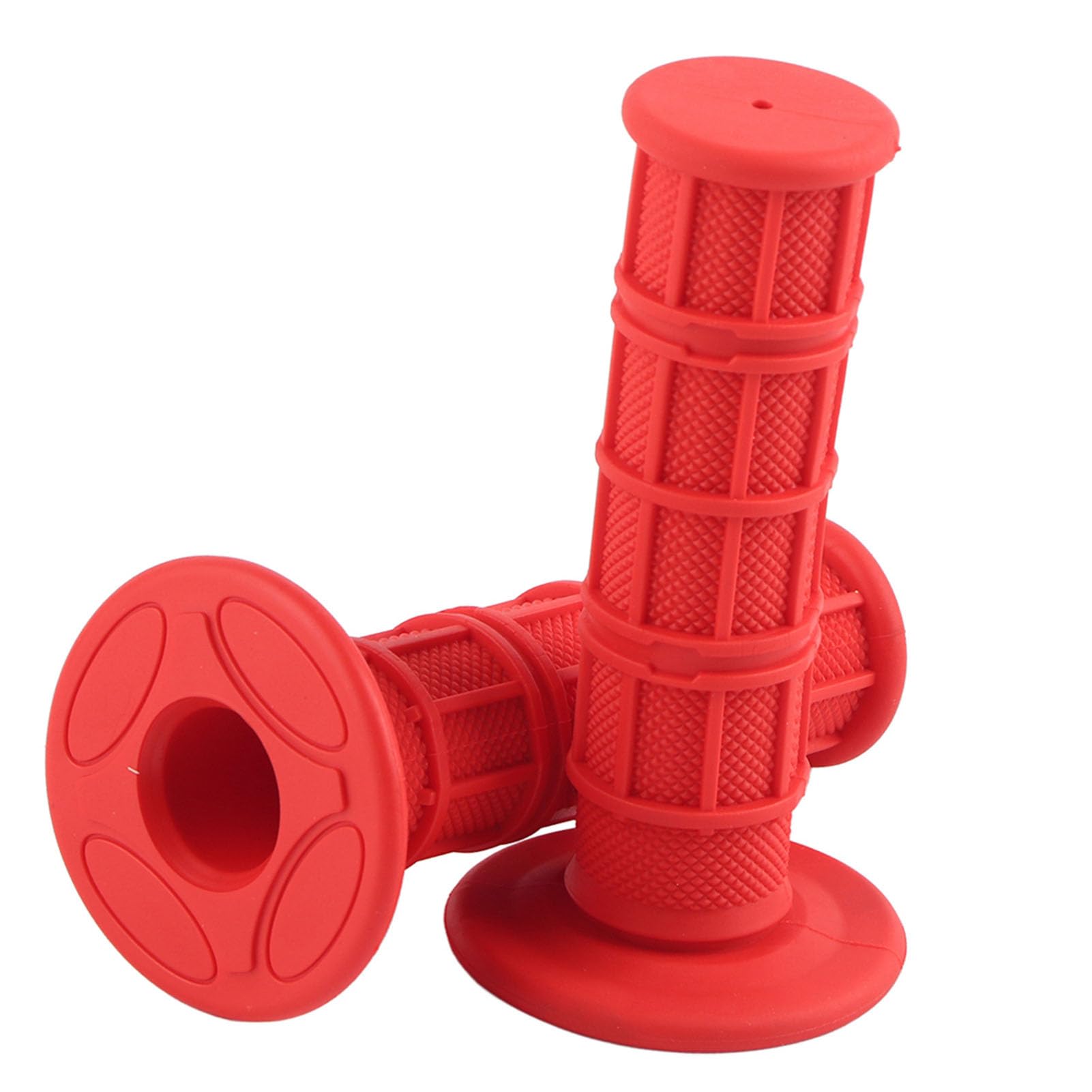 Uchwyty na kierownicę motocykla, 1 para 22 mm, 7/8 cala, uniwersalne gumowe uchwyty do motocykla, antypoślizgowe uchwyty na kierownicę (czerwony) poigne motocross atv grips red atv h