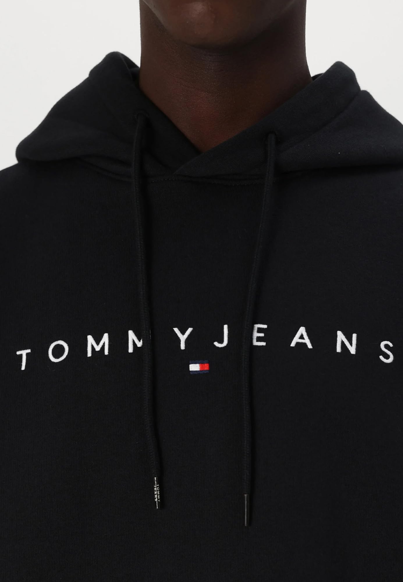 Tommy Jeans Męska bluza z kapturem TJM REG LINEAR LOGO EXT DM0DM20746BDS005, czarna (czarna), XL, czarny (czarny), XL