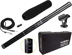 Microfone shotgun boom Condensador Ultracardióide Ksr Kt81