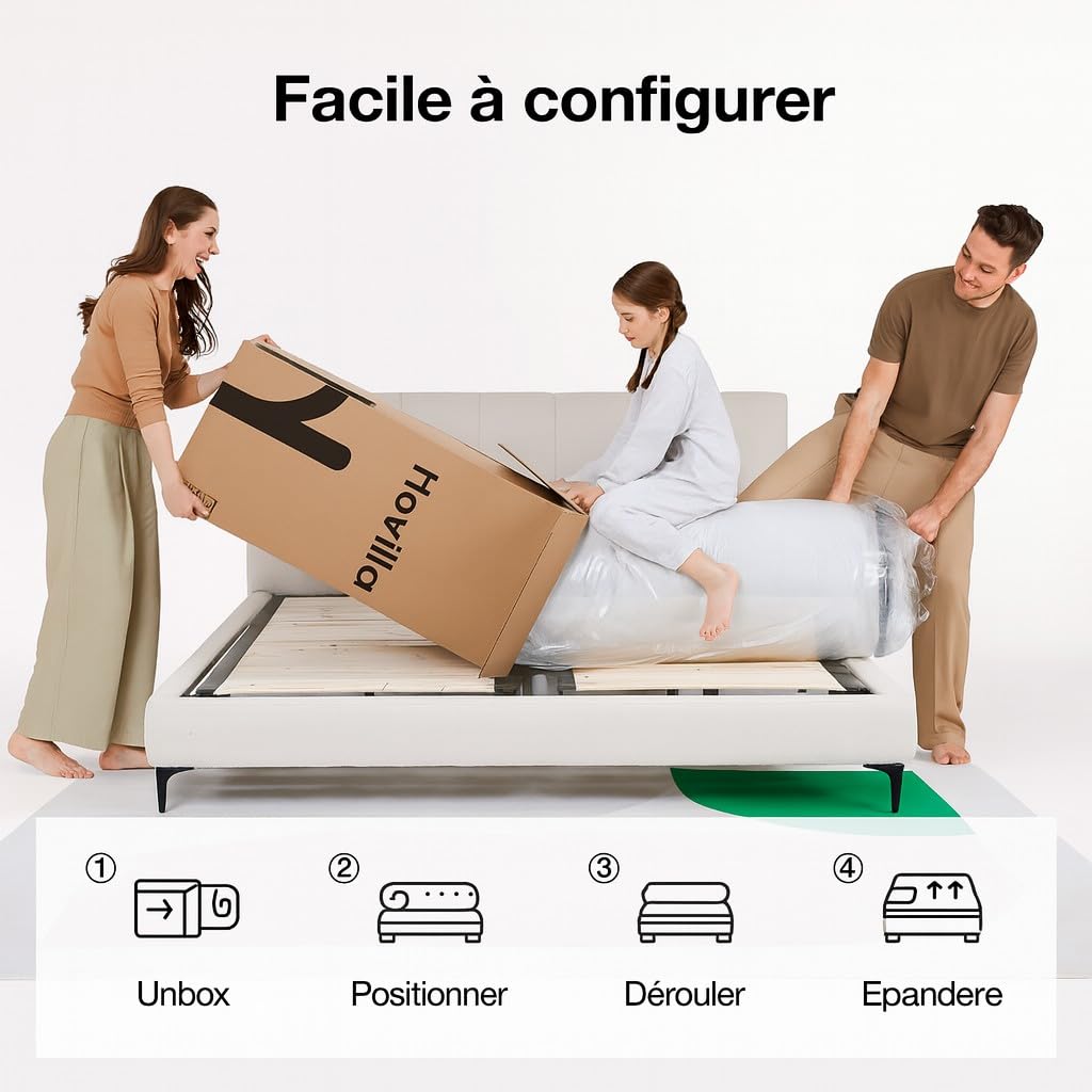 Novilla Matelas 90x200, 18 cm, Mousse à Mémoire de Forme en Gel 7 Zones, Mousse en Fibre de Bambou, Lit d'Adulte et d'Enfant, Confort Mi-Ferme, Amovible et Lavable, Ultra Respirante