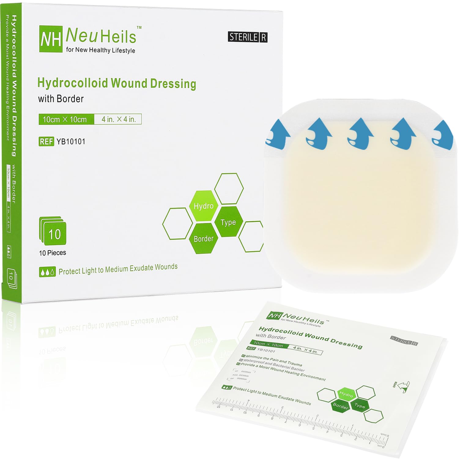 Buy Hydrocolloid Bandages Hydrocolloid Wound Dressing with Border 4''x4