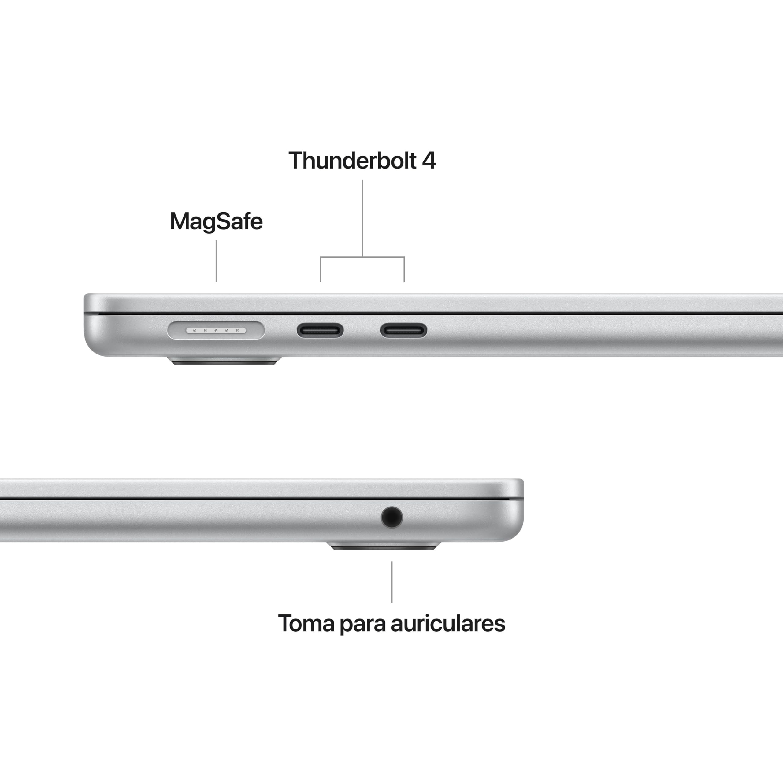 Apple MacBook Air de 13,6 Pulgadas con Chip M5: Pantalla Liquid Retina, CPU de 10 núcleos, GPU de 8 núcleos, 16 GB de Memoria unificada, 512 GB de SSD, Wi-Fi 7,Teclado español; Plata — view 4