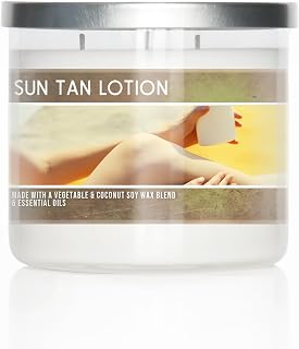 Sun Tan Lotion 3-Wick Scented Candle | Coconut Sun Tan Summer Smell Candle | Strong Fragrance Coconut Wax Blend by Louvel House