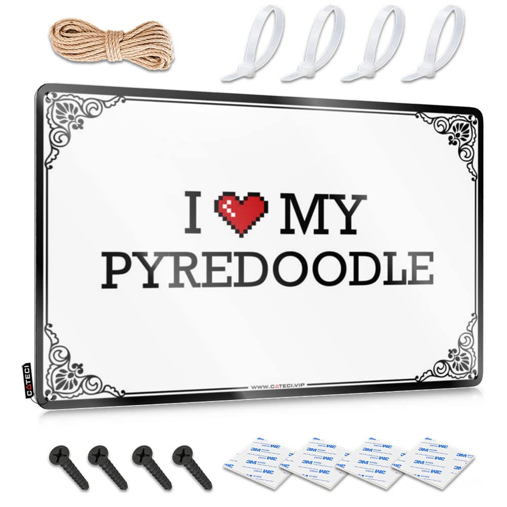 Stitch Camping Decorations - I Love My Pyredoodle Accessories Rustic Wall Hanging(30X40CM)