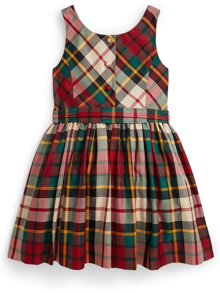 Red Polo Ralph Lauren Plaid Taffeta Dress (Toddler/Little Kid)