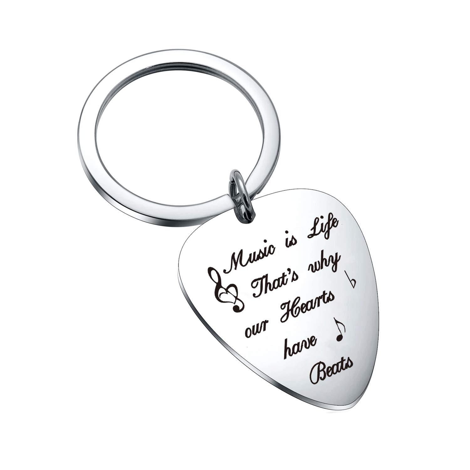 Keytells Guitar Lovers Keychain Guitar Musician Gift Music Guitar Pick Keyring for Christmas Birthday