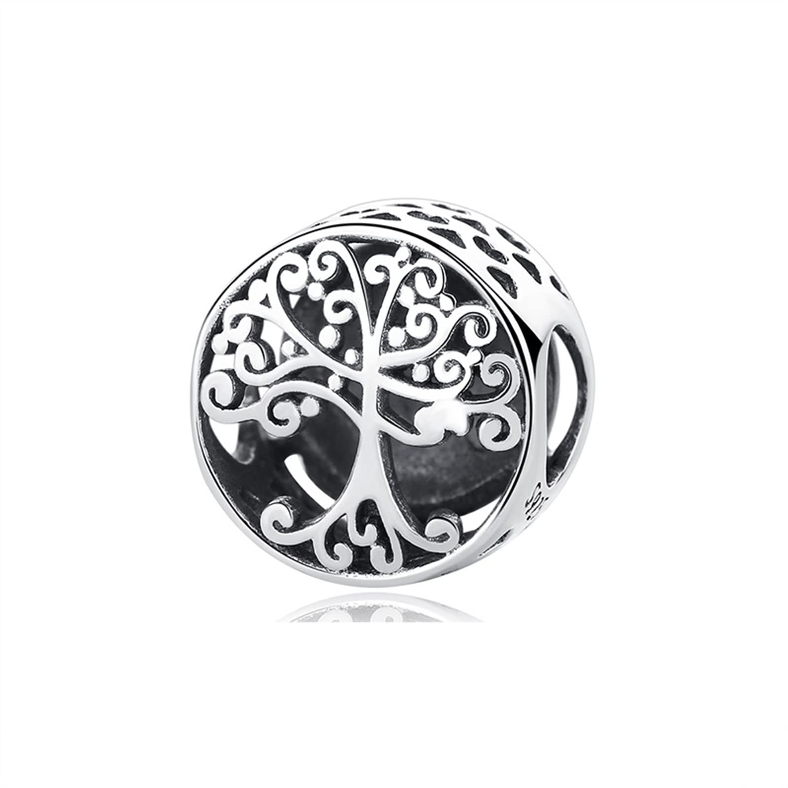 925 Srebrny Koralik Charms Korzenie Rodzina Charms Koraliki Fit Bransoletki Naszyjnik Diy Kobiety Biżuteria 1 szt. SUNCN
