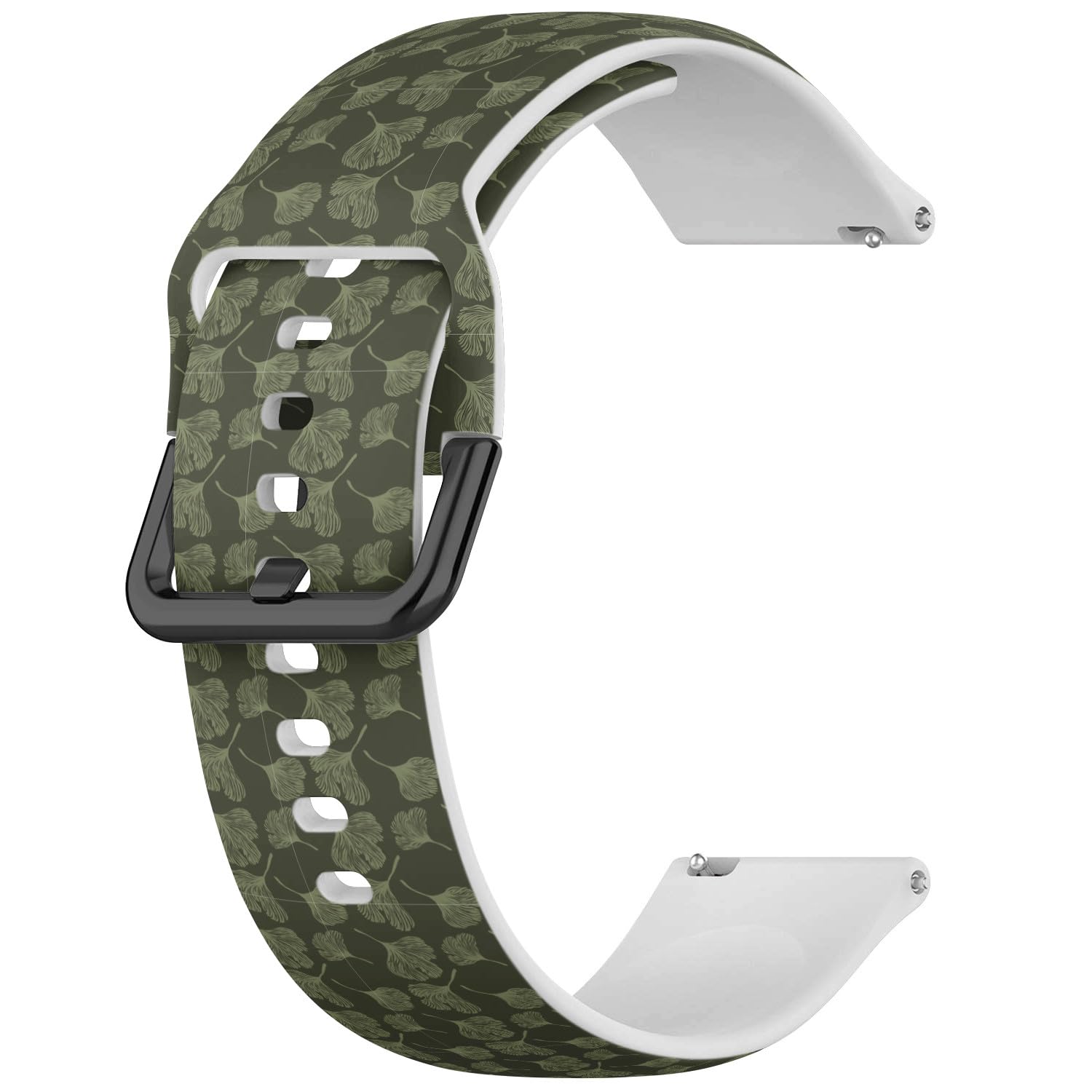 IKIKI-TECHband, Compatible with Fossil Women's Gen 5E 42mm / Gen 6 42mm / Venture Gen 4 HR/Gen 3 (Gingko Leaves) 18mm Soft Silicone Sports Bracelet