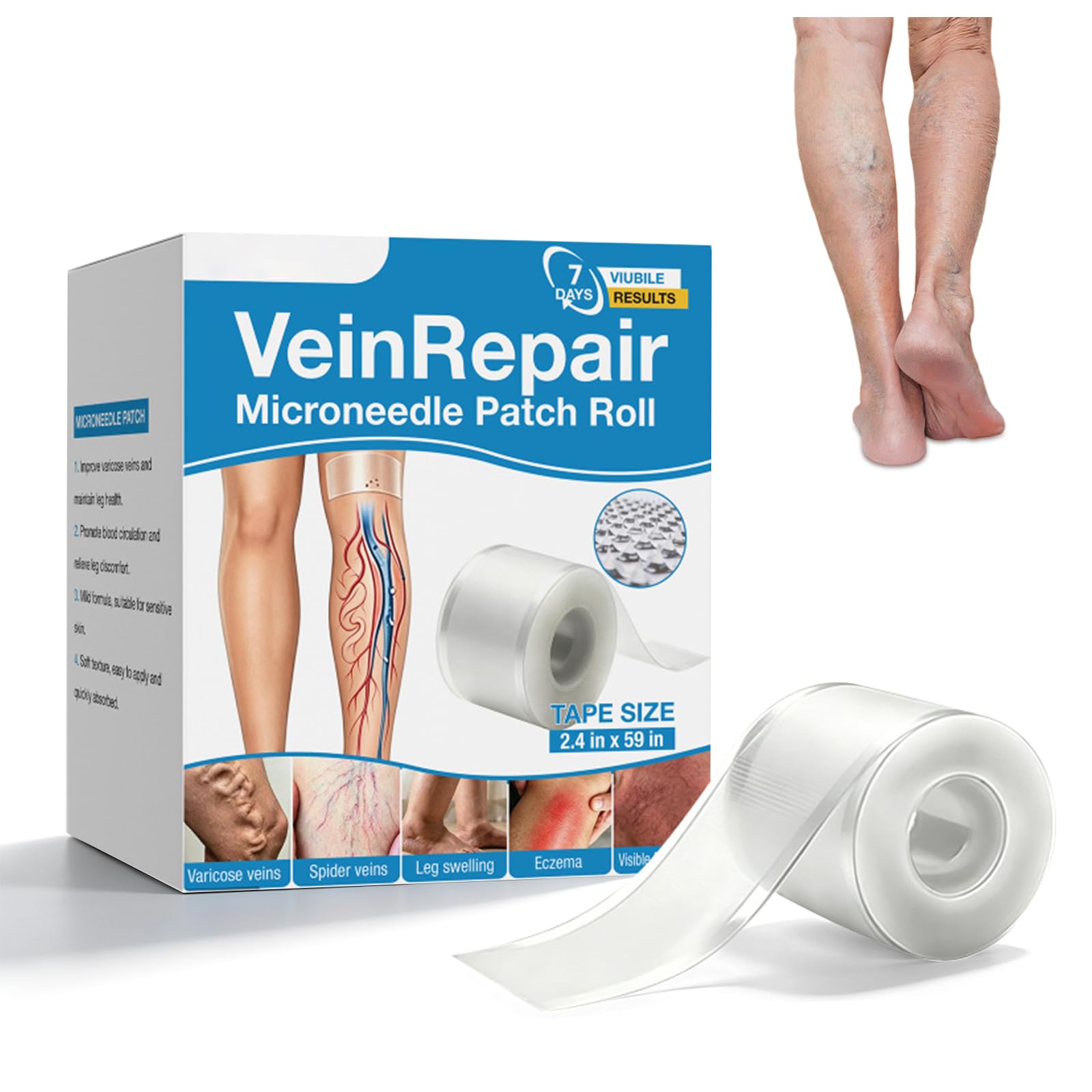 2026 Vein Repair Microneedle Patch Roll for Legs, Soothing Leg Comfort