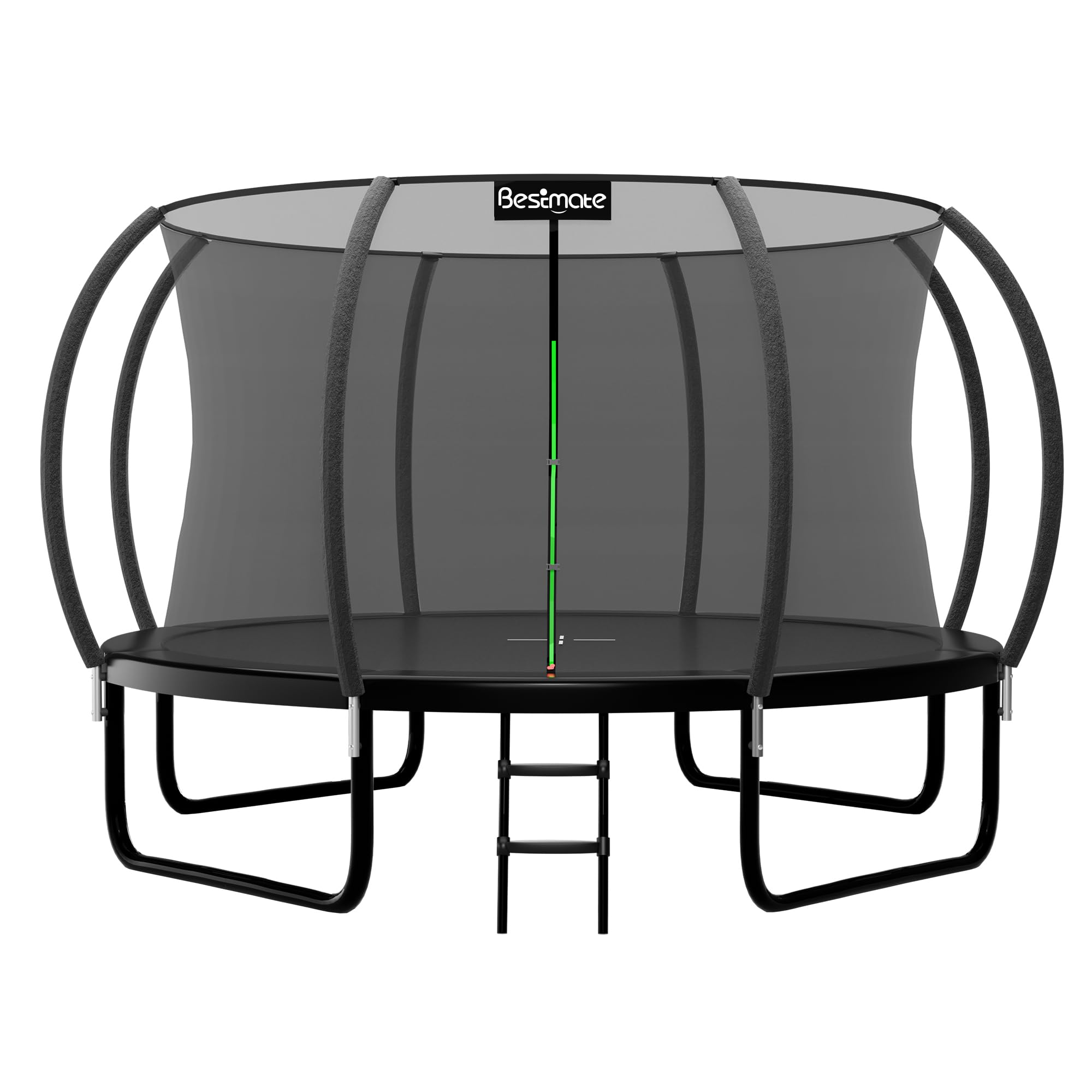 Bestmate 8FT 10FT 12FT 14FT Outdoor Trampoline for Kids Adults, ASTM Approved Backyard Large Trampolines with Safety Net and Ladder - 1