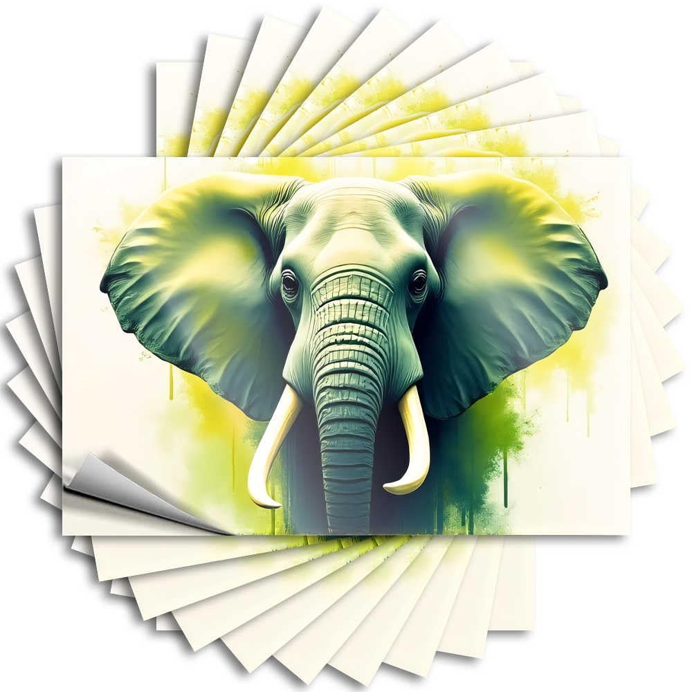 Modern Hard Bumper | Elephant Majesty: A Colorful Portrait Crazy for Hunting Decor(12X18CM)