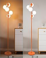 Vista 7 de Lightdot Lámpara de pie de globo regulable de 5 globos, lámparas de pie retro naranja con 5 bombillas G9 de 3000 K, brillo continuo, ajustable, 5