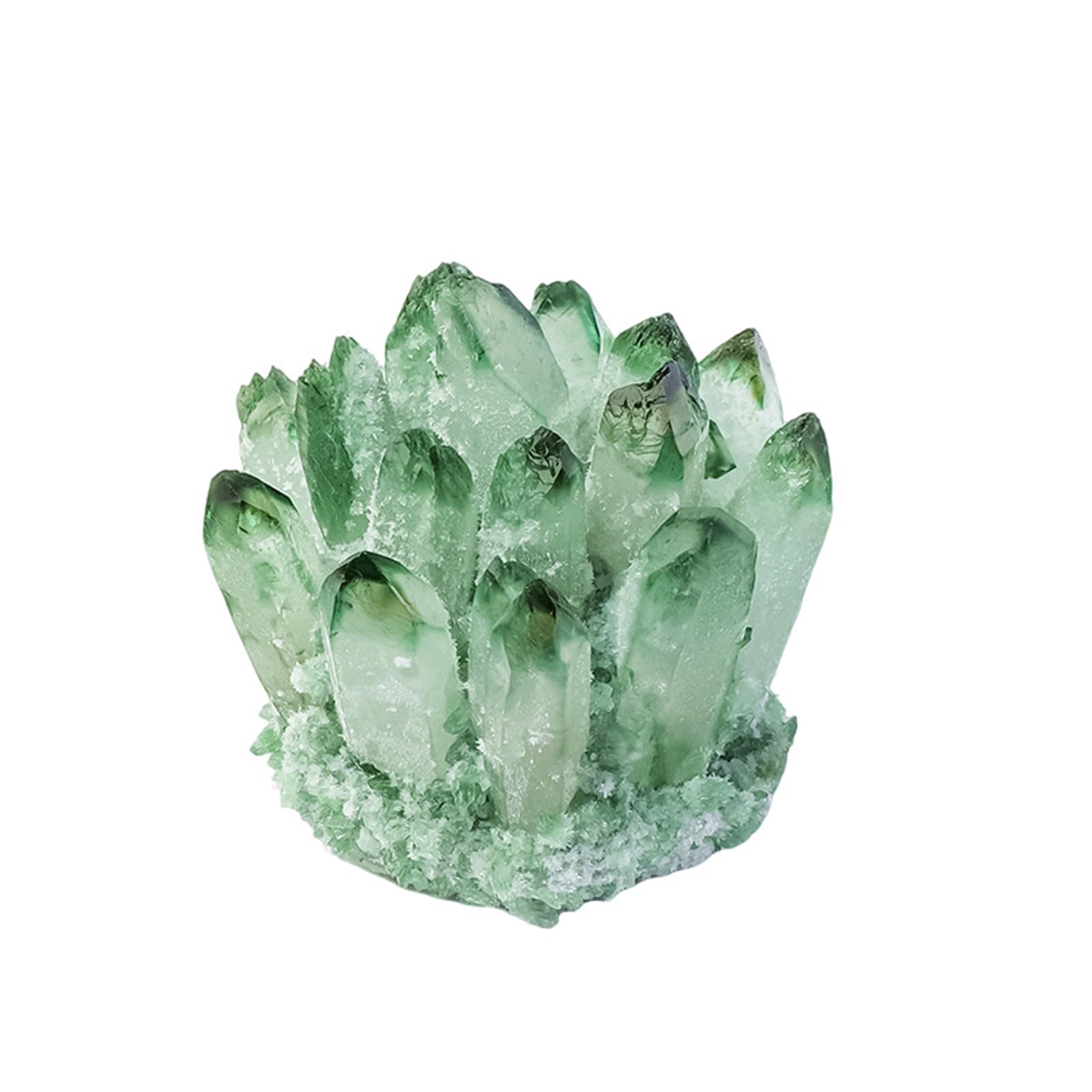 Hhhxkkuo Natura Green Phantom Quartz Geode Mineral Display,Cluster Specimen