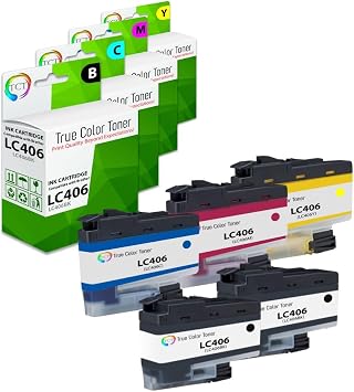 TCT LC406 Compatible Ink Cartridge LC406BK LC406C LC406M LC406Y 5PK | For Brother MFC-J4335, J4345, J4535, J5855 Printers, 2 Black, Cyan, Magenta, Yellow, Page Yield 1,500 Each