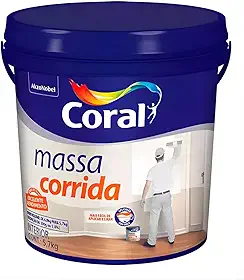 Massa Corrida Coral Branca Interiores Galão Plástico 5,7 Kg