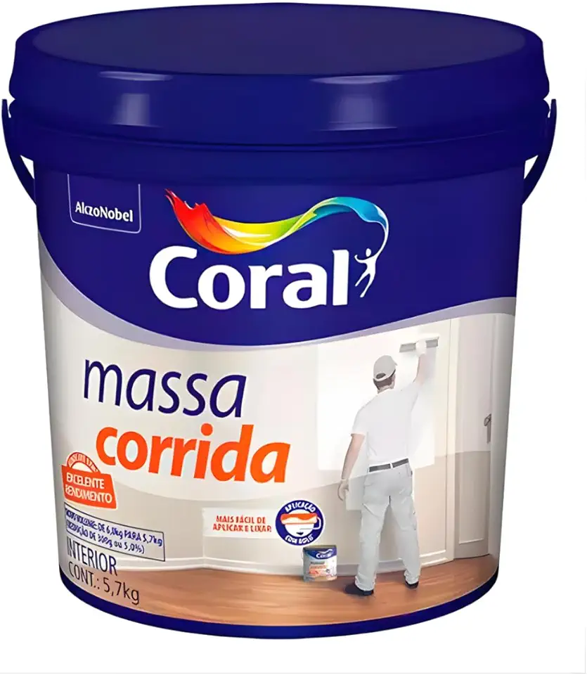 Massa Corrida Coral Branca Interiores 5,7 Kg
