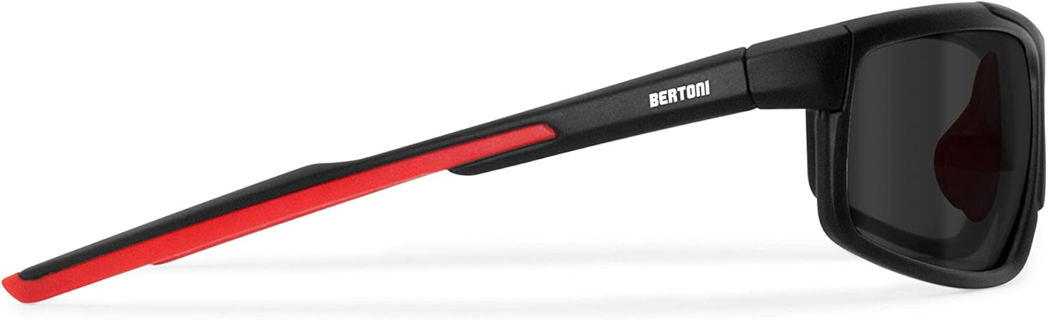 Bertoni Polarized Sport Sunglasses for Fishing Watersports Ski Cycling P180 Italy Wraparound Windproof Sports Glasses